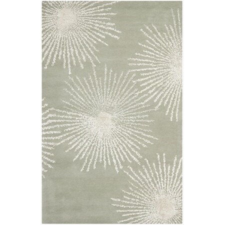 Safavieh 6 x 9 ft. Medium Rectangle Contemporary Soho Grey and Ivory Hand Tufted Rug SOH712K-6